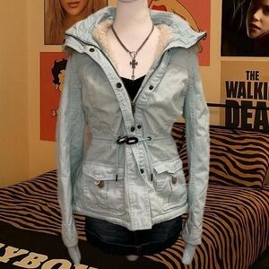 Arizona Jean Co. Light Blue Faux Fur Jacket – Size XL
